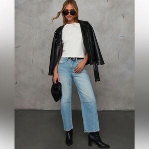 NWT Evangelina Distressed Barrel Jeans Sz: 29 & 31